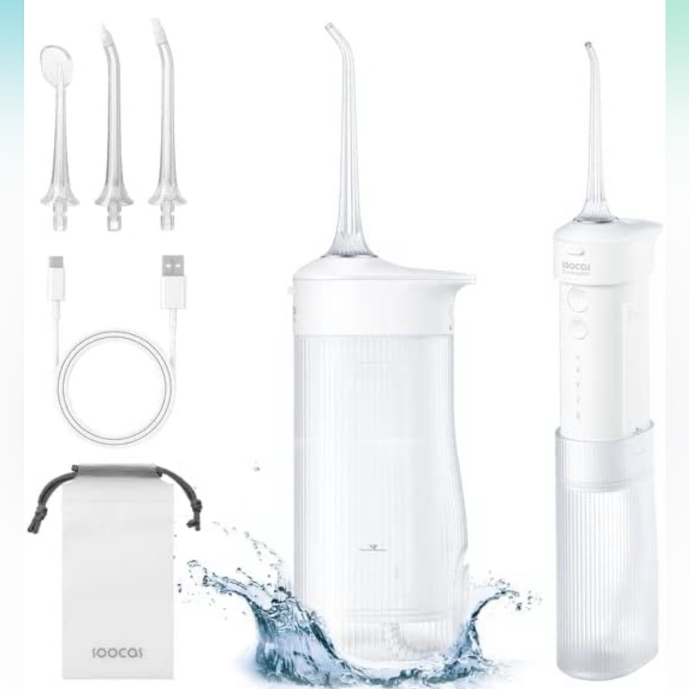 Cordless Water Flosser for Teeth with 4 Modes 4 Nozzels, Rechargeable